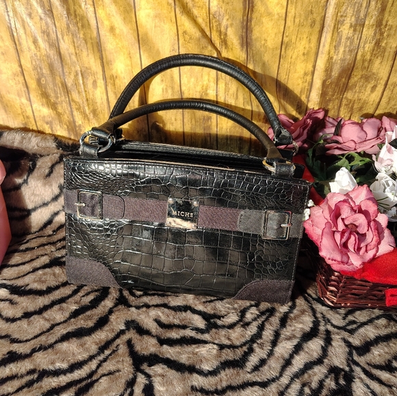 Miche Black Croc-Embossed Handbag - Picture 8 of 8